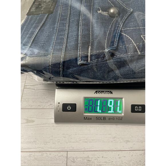 True Religion Blue Denim Relaxed Straight Flap Pockets Mens Jeans SZ 31 - Picture 7 of 8